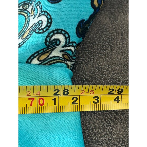 Anthony Richards Plus Size 2X Turquoise & Gold Paisley Dress With Short Sleeves - Picture 4 of 6